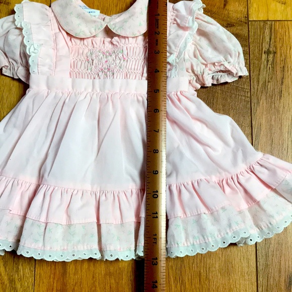 Vintage Polly Flinders Apron Smocked Floral Dress - Picture 6 of 6